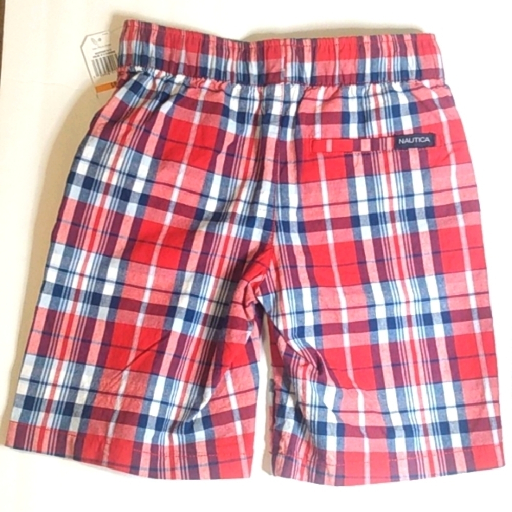 NAUTICA BOYS RED WHITE BLUE PLAID SHORTS SIZE 14/16 NWT - Picture 4 of 7